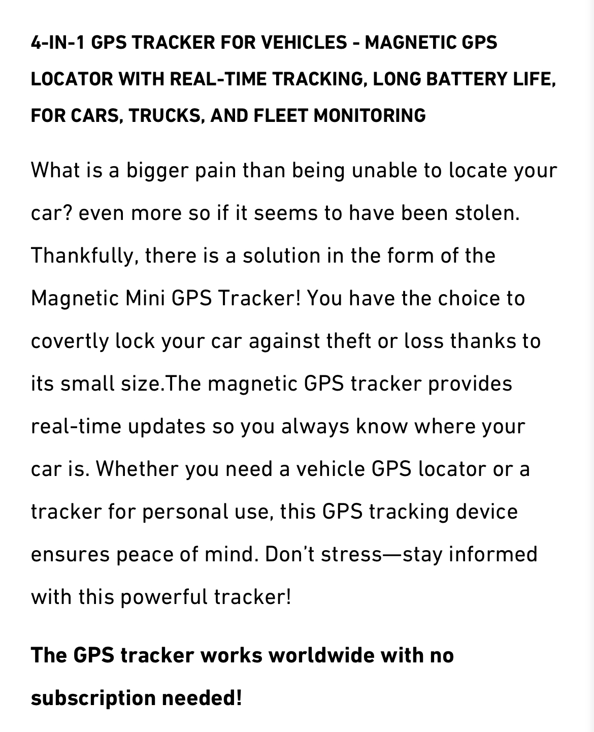 Magnetic world wide gps tracker