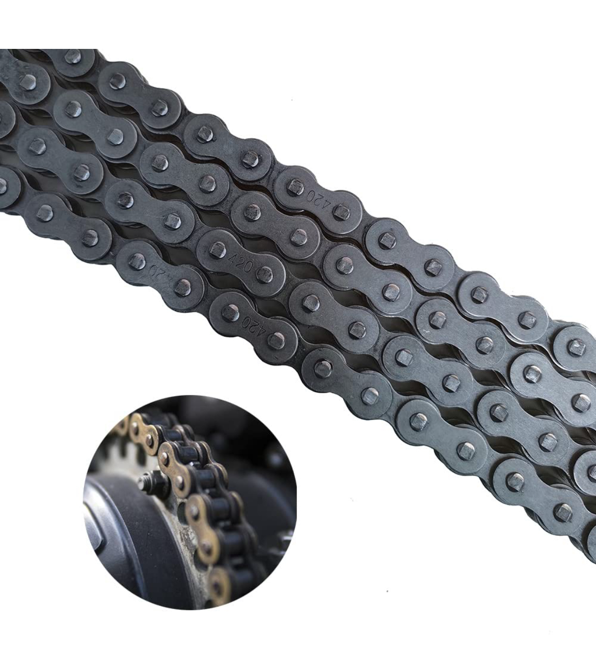 ZONKIE Bike Chain Single-Speed, Bicycle Chain 1 Speed, 1/2 × 1/8 inch,116 Links